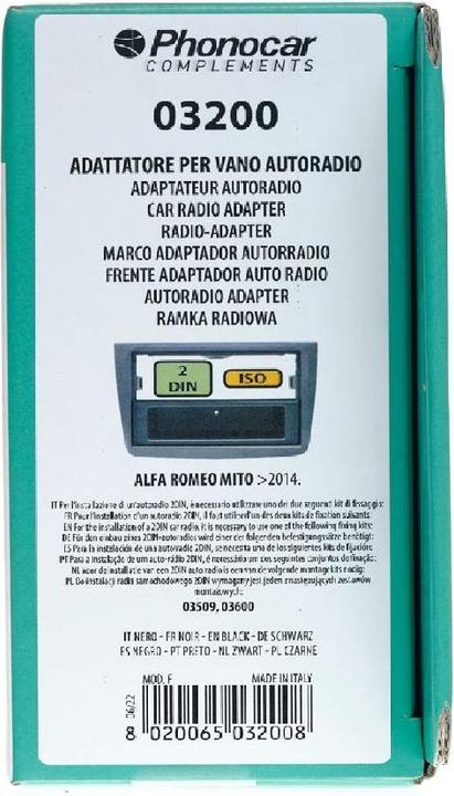 Produktbild Phonocar Kit Radioblende schwarz Alfa Romeo