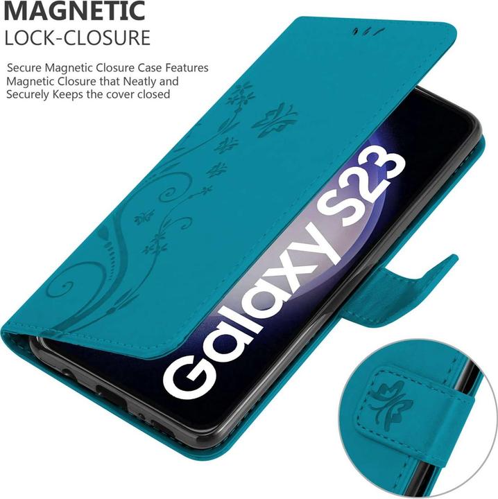 Actual product image Cadorabo Case for Samsung Galaxy S23 Flower Book (Samsung Galaxy S23)