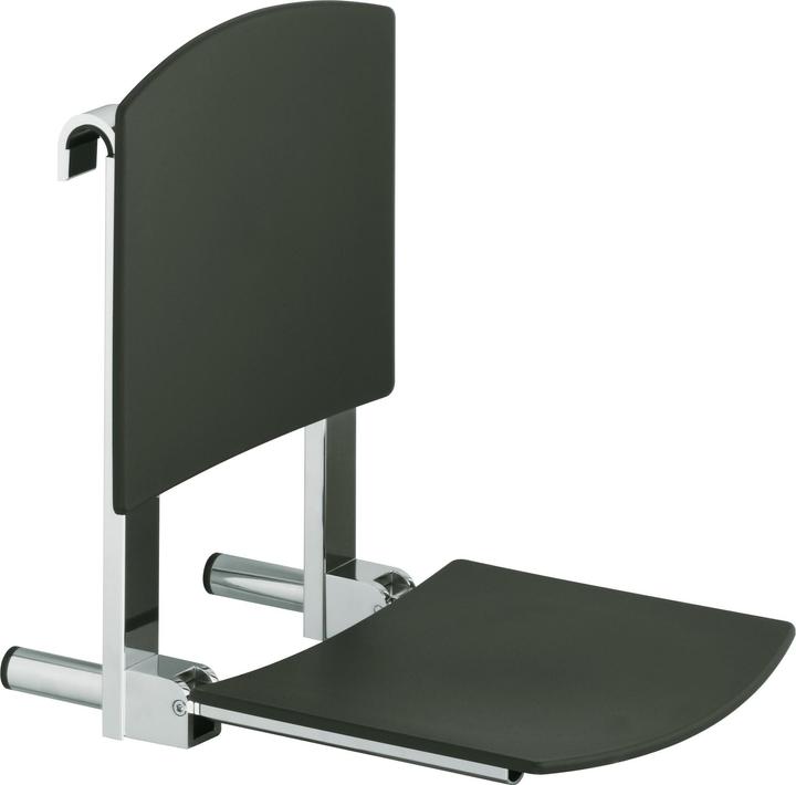 Actual product image Keuco Folding seat Plan with backrest 34981010037 for hanging in a shower handrail (110 kg)