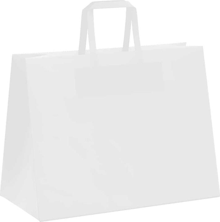 Produktbild VidaXL Kraftpapiertüten 50 Stk. mit Henkel Weiss 32x17x25 cm Papiertüte (Geschenkbox, 50 x)