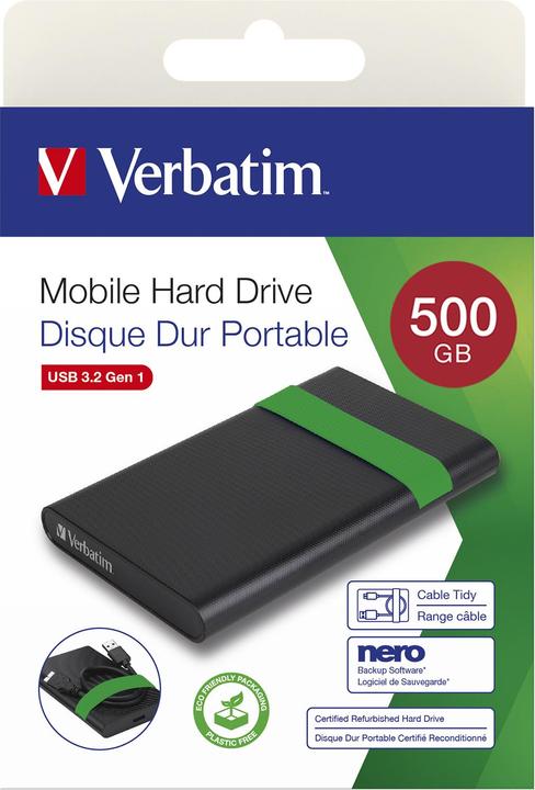 Productafbeelding Verbatim Schijf Dur 500Go 2,5 " Gereviseerd (0.51 TB)