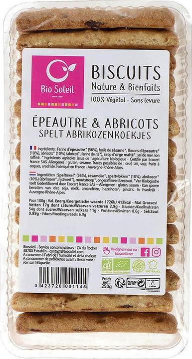 Produktbild Bio Soleil Dinkelkekse Aprikose