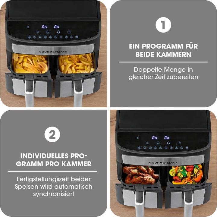 Image du produit Gourmetmaxx Friteuse à air chaud à deux chambres
