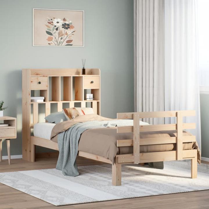 Produktbild VidaXL Massivholzbett Holzbett Bett Einzelbett Bettgestell 90x200cm Kiefernholz (90 x 200 cm)