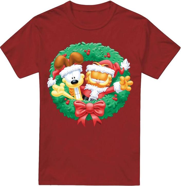 Immagine prodotto Garfield Maglietta Natale Corona di Fiori Uomo (XL)