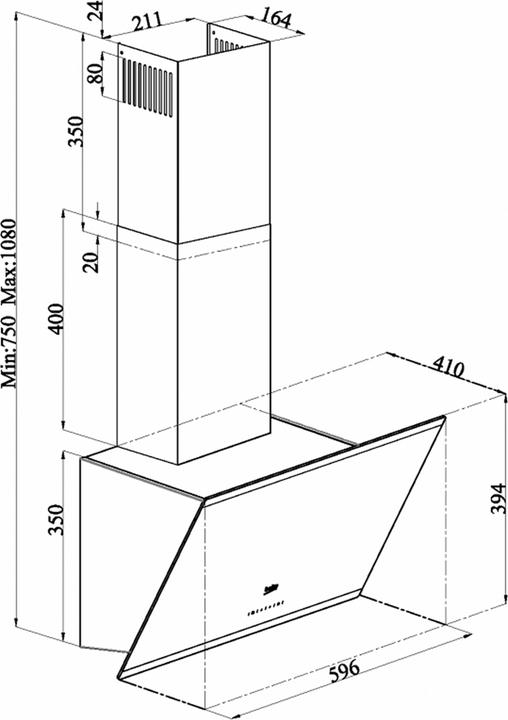 Actual product image Beko HCA 63640 BH (Ceiling hood)