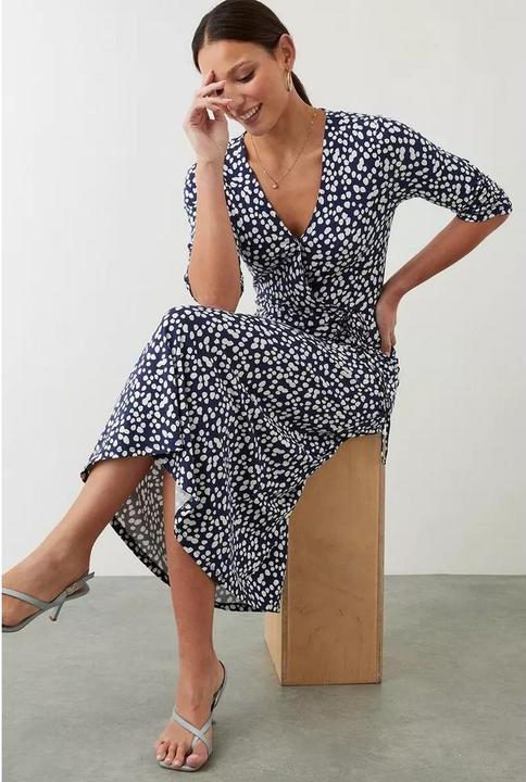 Image du produit Dorothy Perkins Robe midi à pois à enrouler (38)