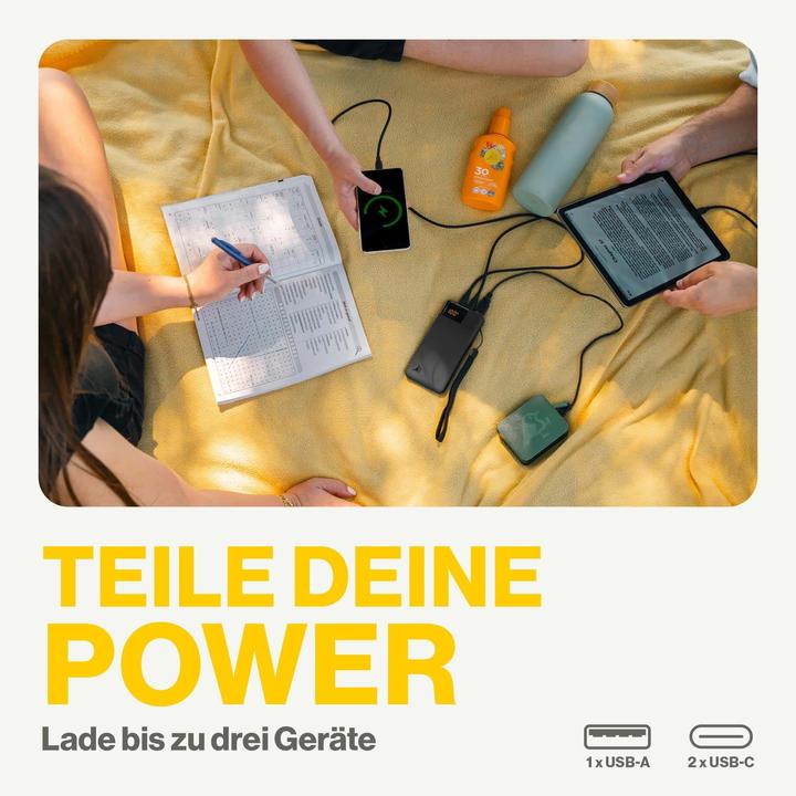 Actual product image Aqiila Powerbird B10B - Powerbank 10000 mAh, 20W - Black (10000 mAh, 20 W, 37 Wh)