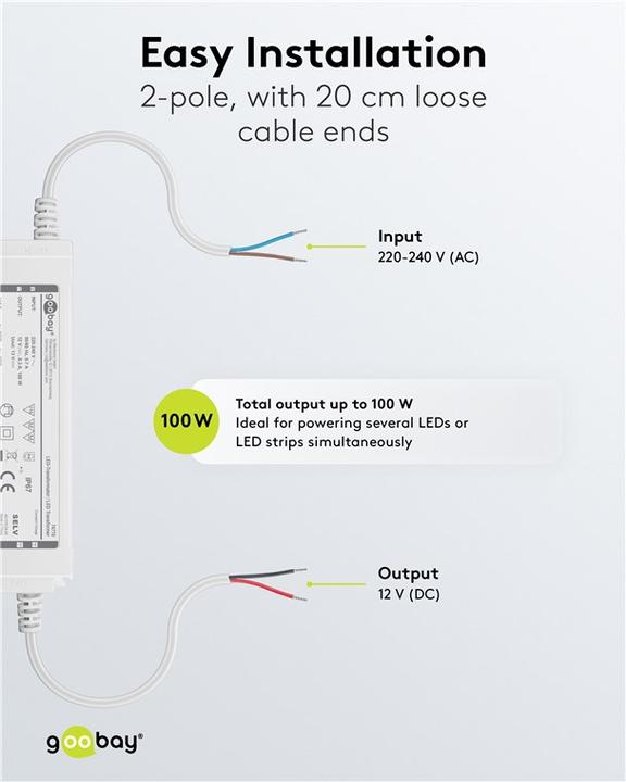 Produktbild Goobay LED-Trafo 12 V DC, 100 W, IP67