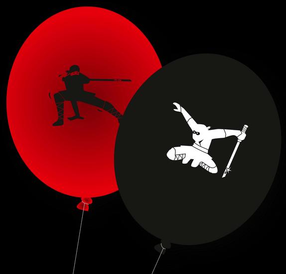 Image du produit DH-Konzept Ballons Ninja rouge & noir pack de 8 (8 x)