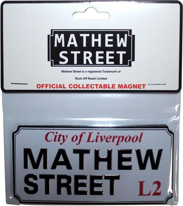 Actual product image Rock Off Mathew Street Liverpool Sign Embossed Fridge Magnet (1 x)
