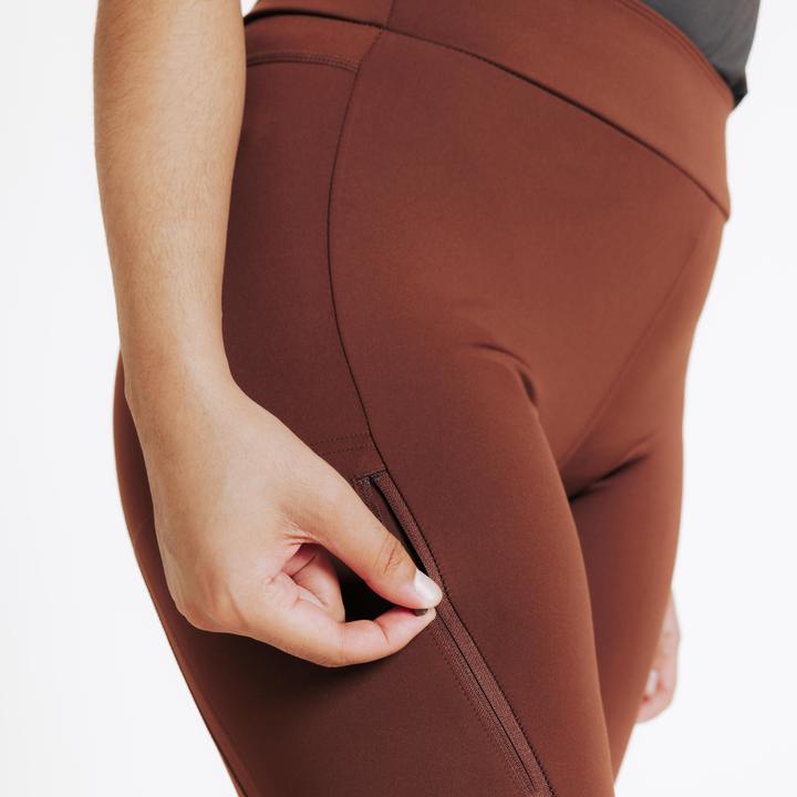 Actual product image Fouganza Reitleggings 500 Full Grip Damen braun (XXS)