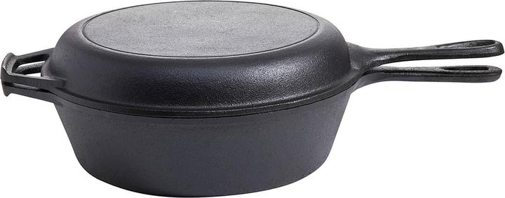 Actual product image Gusseisenkuss 2in1 cast iron pot & pan, Ø 26 cm (26 cm, Pan set + pot set, Cast iron)