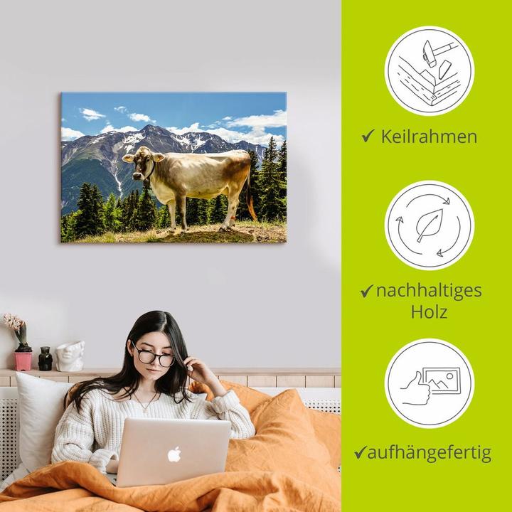 Image du produit Artland Vache de montagne dans les Alpes en été T1NN (120 x 80 cm)