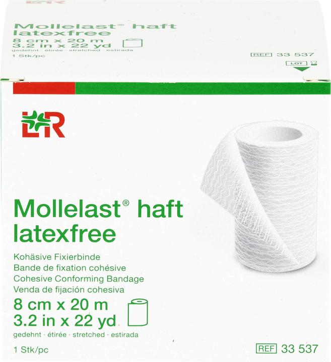 Produktbild Lohmann & Rauscher Mollelast haft latexfrei weiss 8cm x 20m gedehnt, 1 St BIN