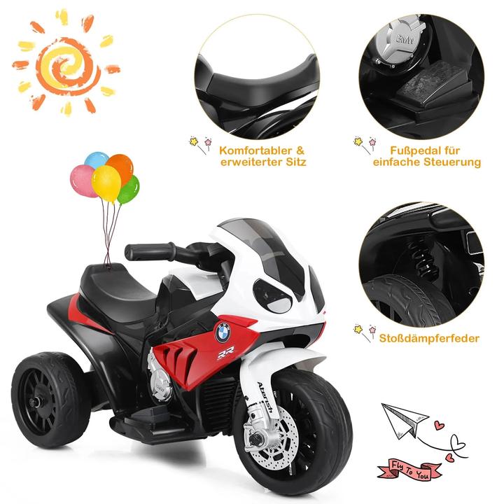 Produktbild Homcom Kinder Elektro Motorrad mit Licht- und Soundeffekte BMW S1000 RR Rot (6 V)