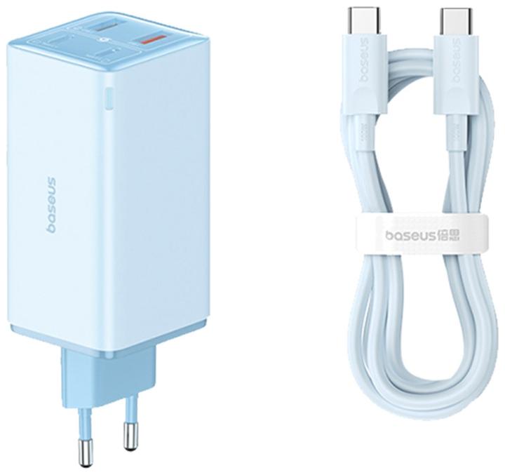 Baseus GaN6 Pro 2xUSB-C + 2xUSB, 100W (niebieska) (100 W)