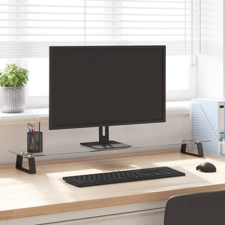 Produktbild VidaXL Monitorständer Schwarz 100x20x8 cm Hartglas und