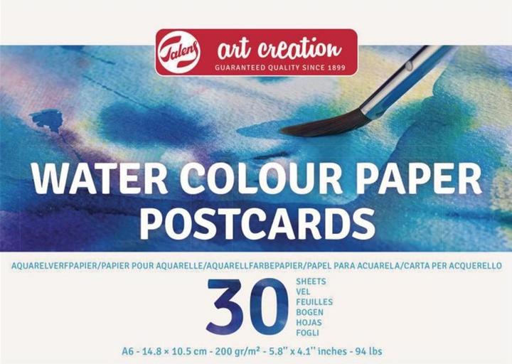 Talens Cartes postales en papier aquarelle (A6, Blanc)