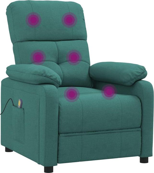 Image du produit VidaXL Fauteuil de massage Fauteuil de télévision Fauteuil de relaxation Tissu vert foncé