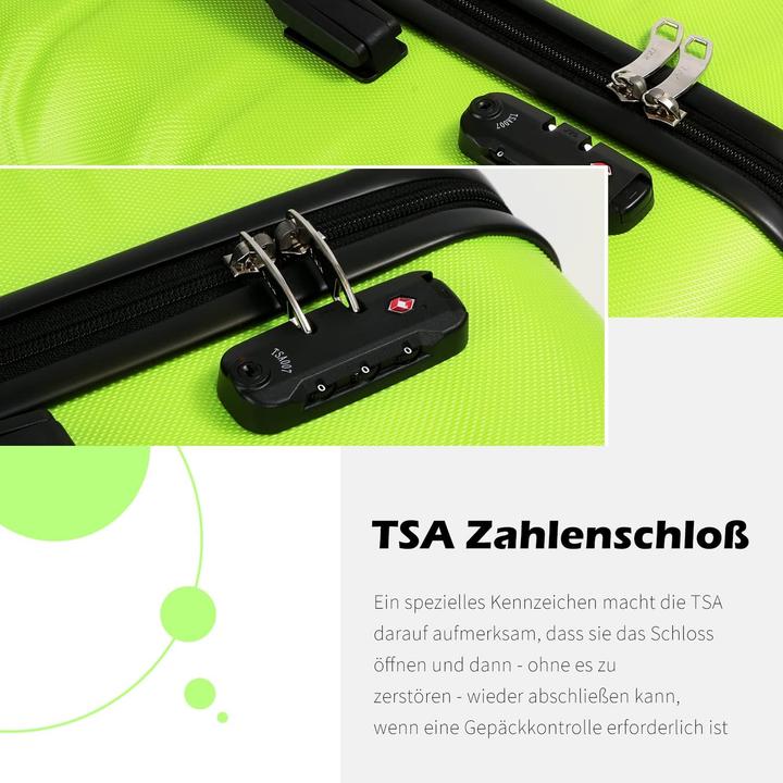 Image du produit Coolife Hartschalenkoffer mit TSA-Schloss und 4 Rollen (38 l, Bagage à main (jusqu'à 50l))