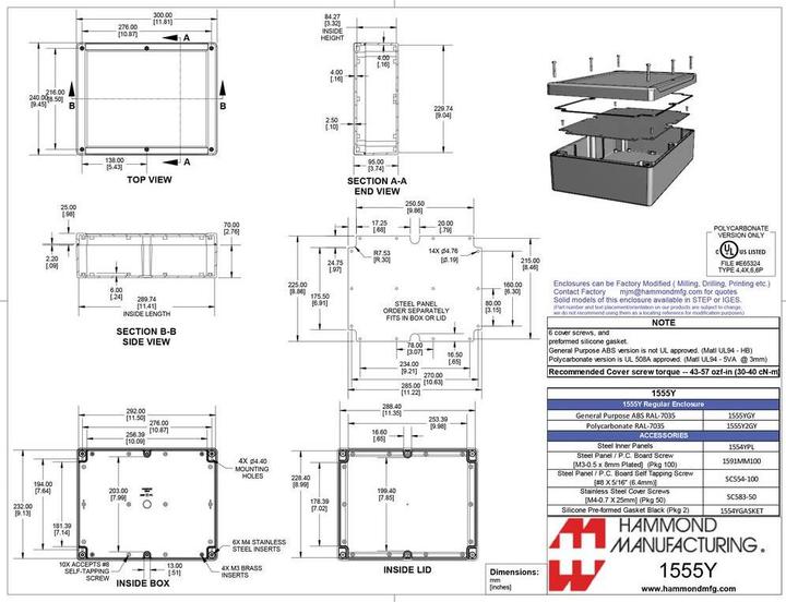 Produktbild Hammond Wasserdichtes PCGehäuse stilvoller Decke (Gehäuse)