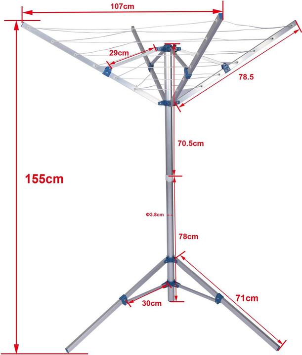 Produktbild Wiltec Mobile Wäschespinne (16 m)