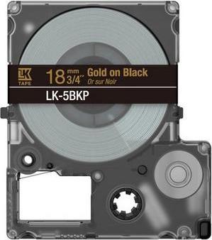 Actual product image Epson Metallic Black/Gold 18mm LK-5BKP (1.80 cm, Black)