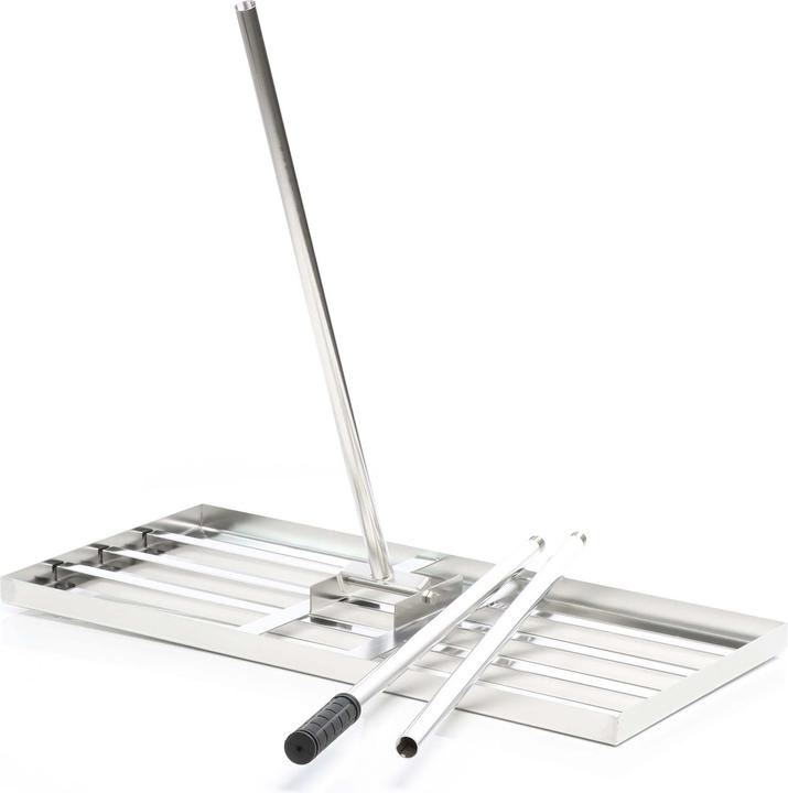 Actual product image Wiltec Edelstahl Rasenrakel mit Stiel Gr. XL Sanden Leveler Flächenebner Garten