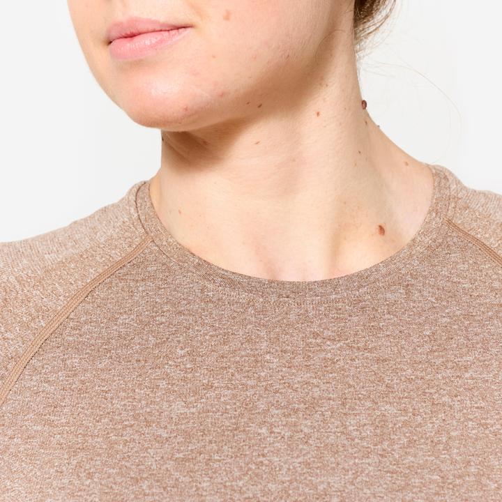 Actual product image Domyos T-Shirt Crop Top nahtloses Material - braun (XS)