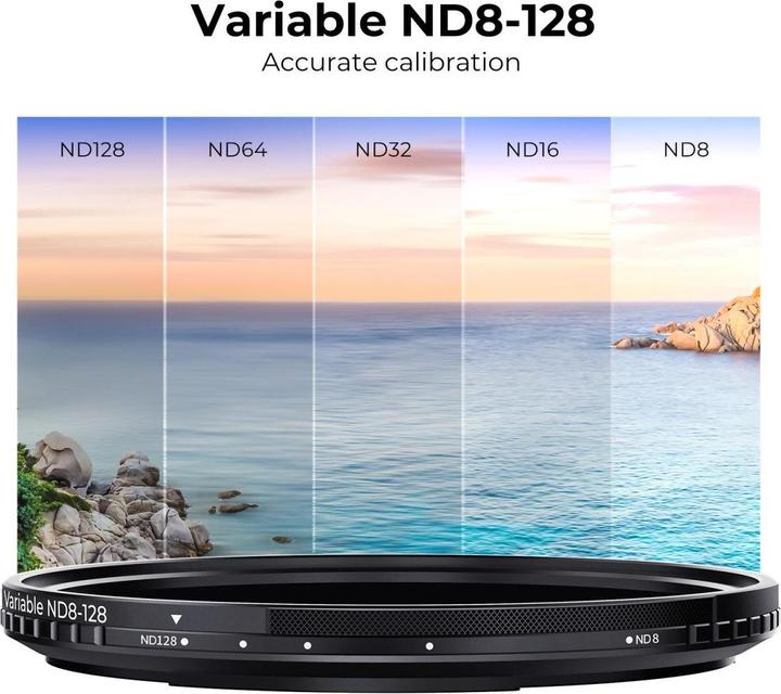Produktbild K&F Concept Concept Variabel ND Filter ND8-128 Nano X Magnetic 52mm (52 mm, ND- / Graufilter, 128 mm)