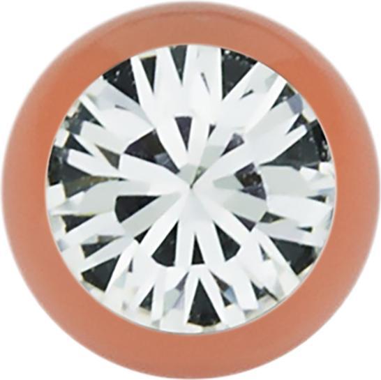 Star Piercing Micro Kugel orange mit Swarovski silber (ohne Messing, Chirurgenstahl 316L)