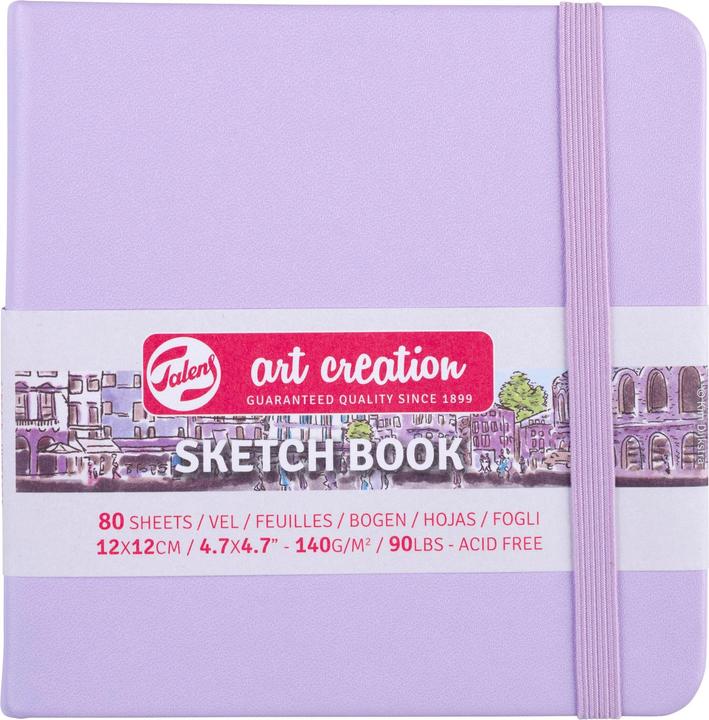 Talens Malbuch 12 x 12 cm Violett (12 x 12 cm, Blanko, Harter Einband)