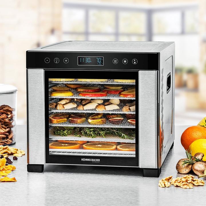 Produktbild Rommelsbacher D?rrautomat DA 950 (edelstahl/schwarz, 600 Watt, D?rrfl?che 30,5cm x 33cm pro Ebene)