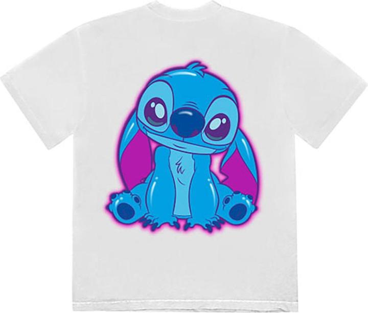 Actual product image Lilo & Stitch Unisex Adult Spray Paint Back Print T-Shirt (L)