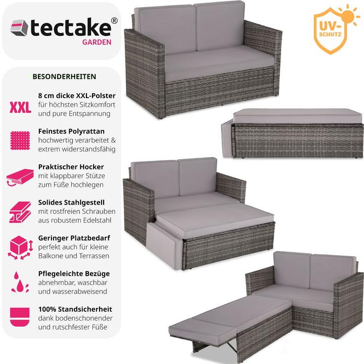Actual product image tectake Rattan sofa Corfu, variant 2