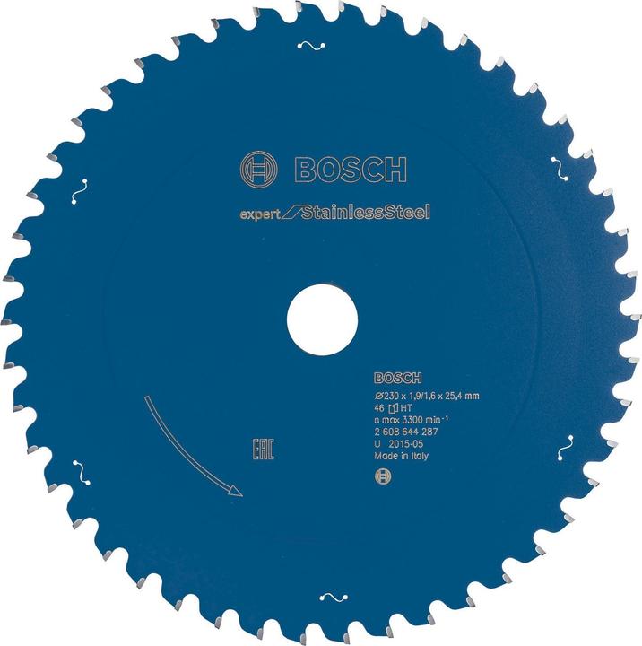 Bosch Professional Zubehör Kreissägeblatt Expert for Stainless Steel, 230 x 25,4 x 1,9 x 46