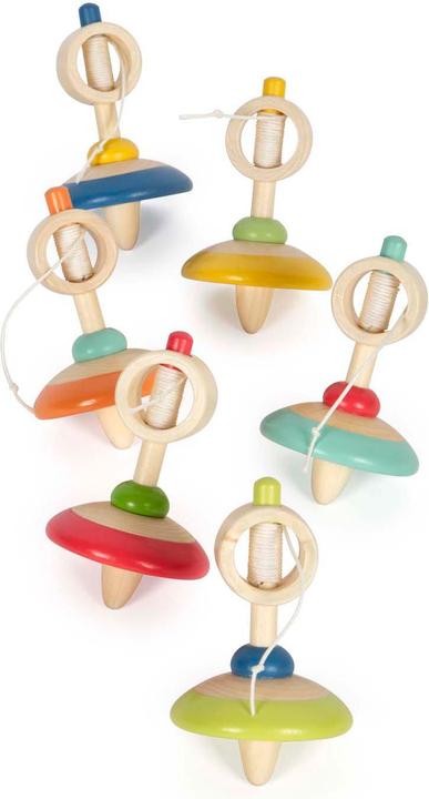 Actual product image small foot Wooden Top with String Display
