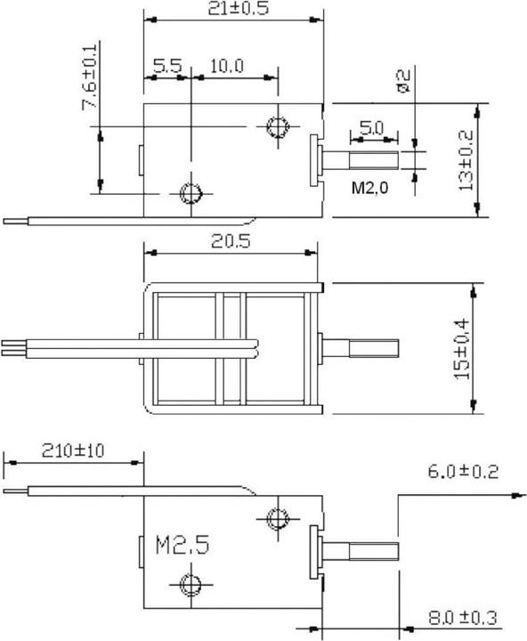 Produktbild Tremba HMB-1513.001-12VDC Hubmagnet drückend, ziehend 2 N 8 N 12 V/DC 35 W