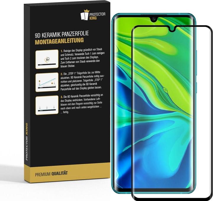 Actual product image Protectorking 3x Ceramic-Glass Full Cover HD Klar (3 Piece, Xiaomi Mi Note 10)