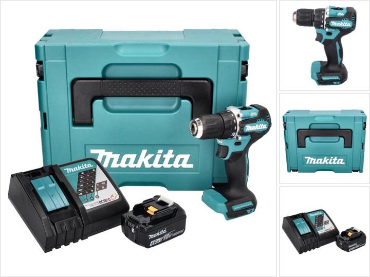 Produktbild Makita DDF 487 RM1J Akku Bohrschrauber 18 V 40 Nm Brushless + 1x Akku 4,0 Ah + Ladegerät + Makpac (Akkubetrieb)