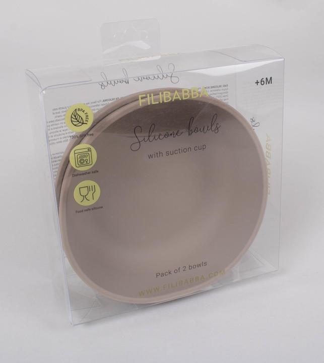 Produktbild Filibabba Silikonschüssel 2er-Pack - Warm Grey