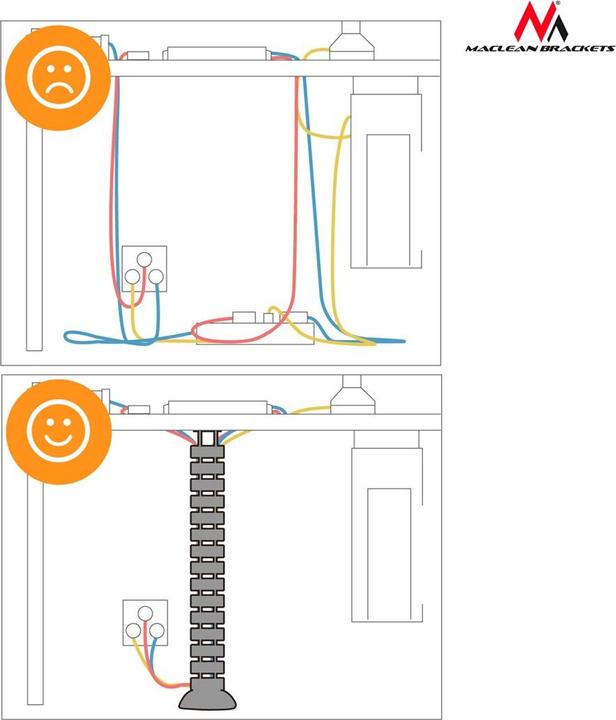 Produktbild Maclean Kabelschlauch für Schreibtisch mit Längeregulierung (Kabelschlauch, 100 cm)