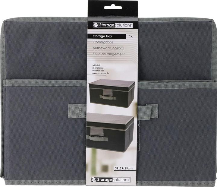 Produktbild Storage Solutions 2er-Set Aufbewahrungsbox mit Deckel & Henkel, faltbar in 2 Grössen, schwarz