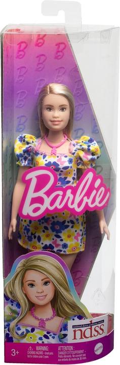 Actual product image Barbie Fashionistas doll with Down's Syndrome in a flower dress