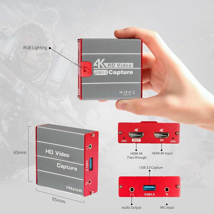 Produktbild TreasLin Capture Card (Wii, Wii U, PS4, PS3, Xbox 360, Xbox One X, Xbox One S, Switch)