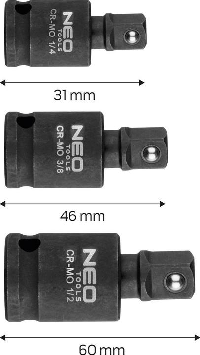 Immagine prodotto Neo 3 pezzi. Set di camme, 1/4", 3/8", 1/2"
