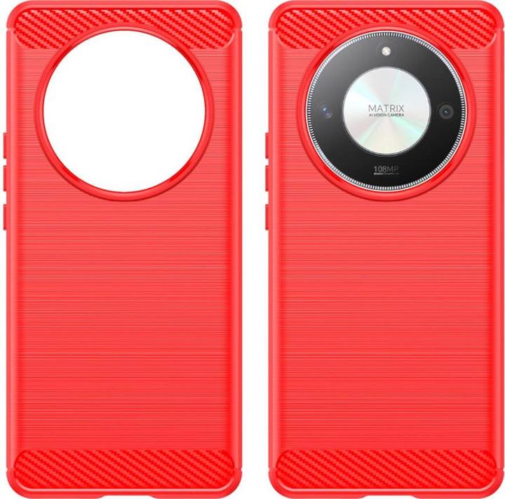 Produktbild Cover-Discount Honor Magic6 Lite - Metall Carbon Look Hülle rot (Honor Magic6 Lite)