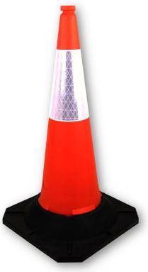 Rs Pro Orange polyethylene traffic cone, H 100 cm reflective with weighting, traffic