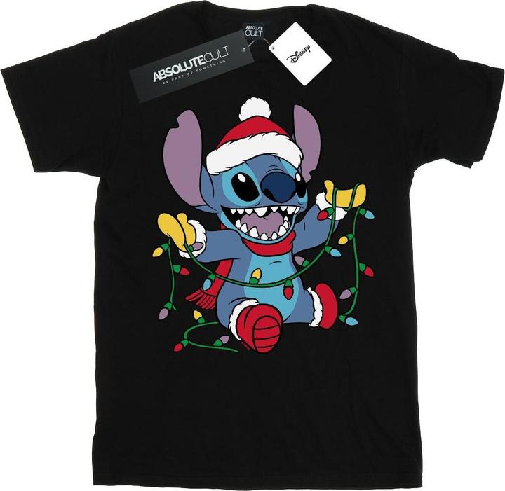 Disney Lilo And Stitch Christmas Lights TShirt (XL)